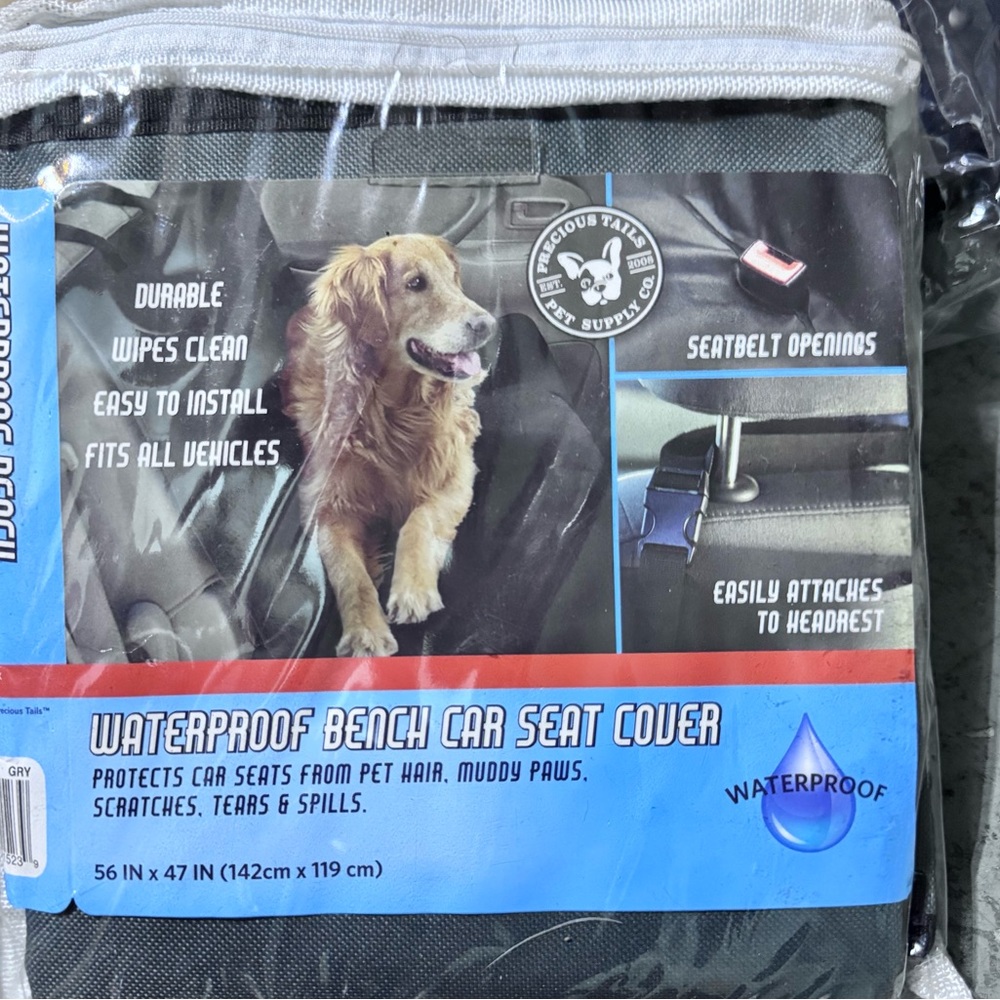 NWT Precious Tails Waterproof Bench Car Seat Cover‎